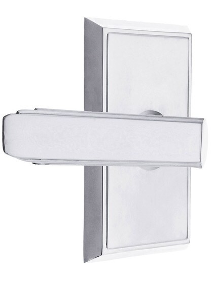 Providence Door Set With Milano Levers Left Hand in Polished Chrome with .